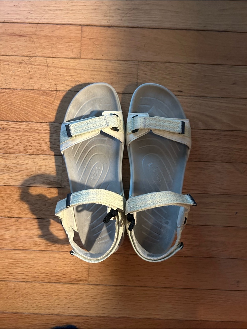 Ecco Cream Double-Strap Comfort Sandals